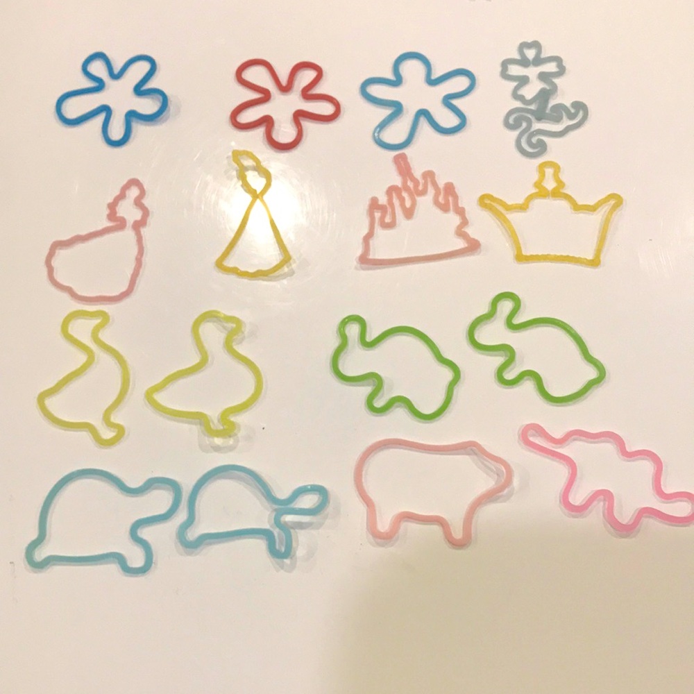 16 Colorful Silly Bands in Animals, Flowers, Princess, and Castle Shapes